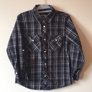 BOYS Jack long sleeve plaid button down shirt L